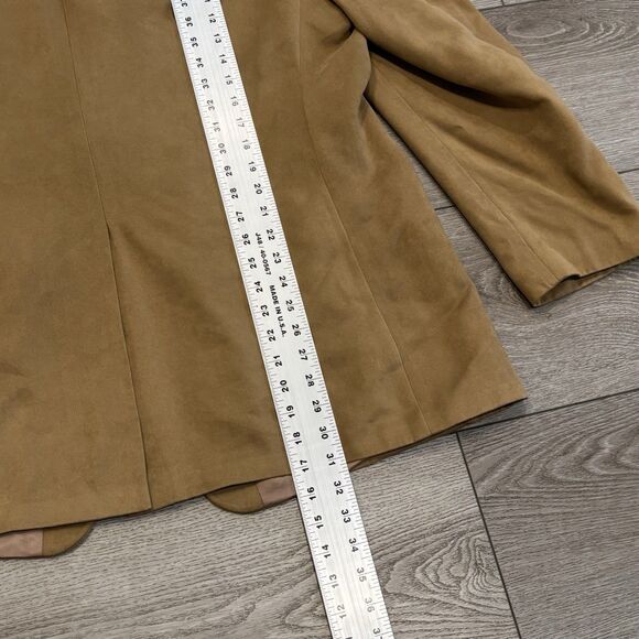 Chaps Ralph Lauren Mens Blazer Tan Faux Suede 2 Button Jacket Sport Coat 46R - Picture 5 of 6
